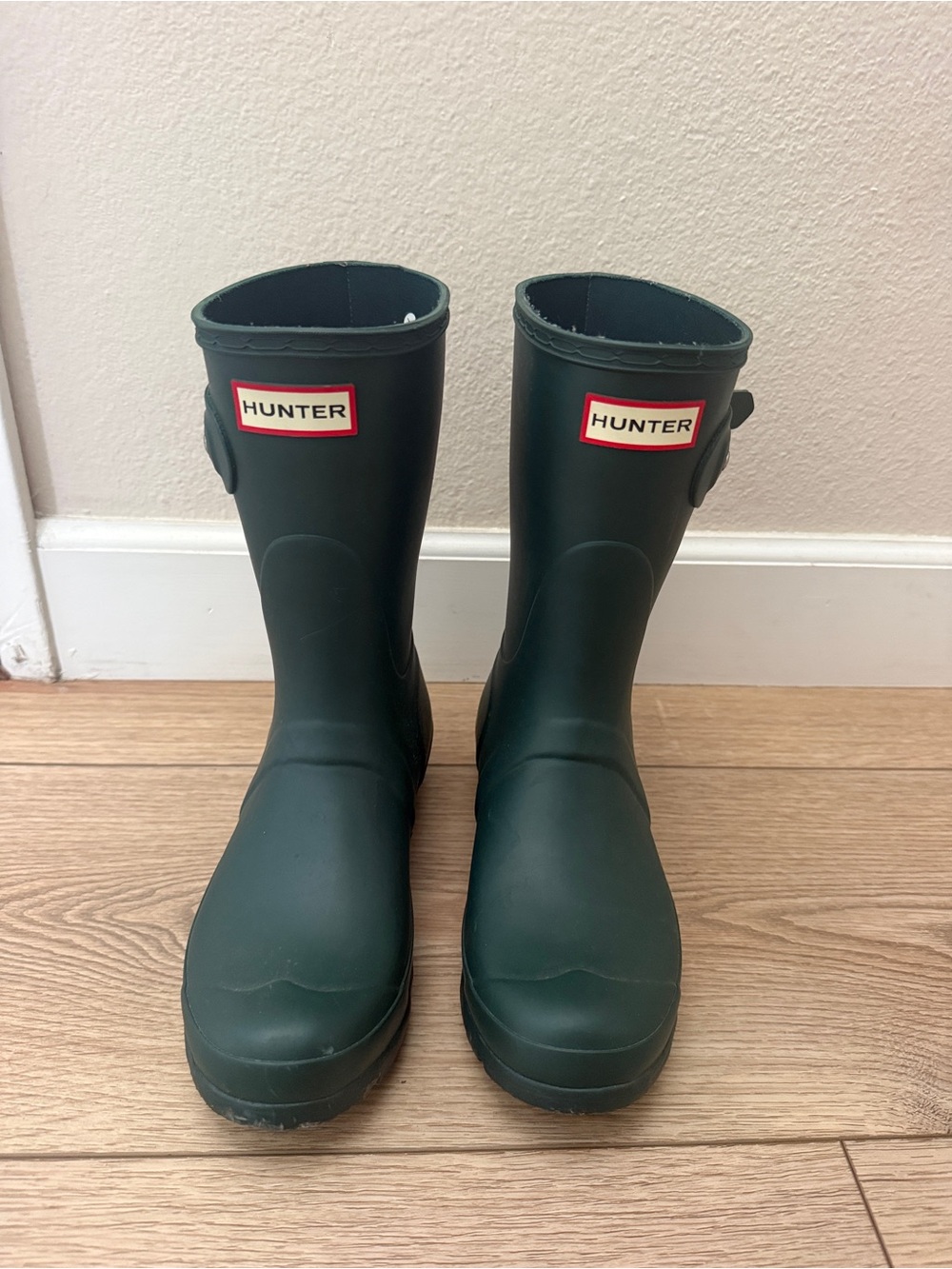 Hunter Green Womens Waterproof Rain Boots